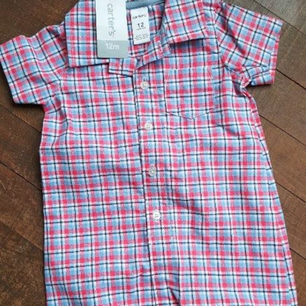 Infants Carters Baby Boys 1-Piece Shorts Plaid